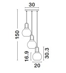 Pendant lamps - Luces Exclusivas BANES Pendant Modern gold and gold shades 3xΕ27 max 12W LE42655 - product 6