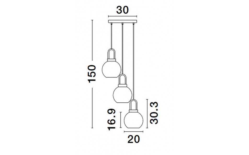 Luces Exclusivas BANES Wisząca Nowoczesna złoty i odcienie złota 3xΕ27 max 12W LE42655
