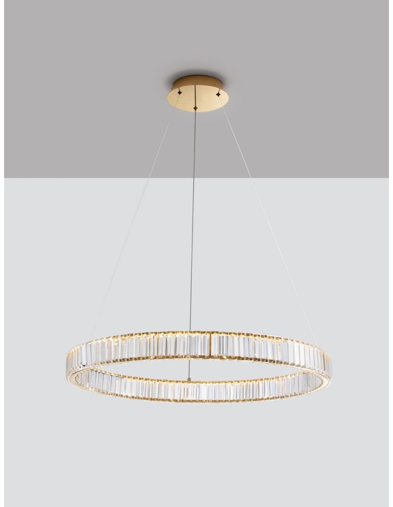 Lampy wiszące - Luces Exclusivas BAUTA Wisząca Nowoczesna złoty i odcienie złota 1xLED max 47W 3500K LE42675 - produkt kolory-swiatla.pl 3