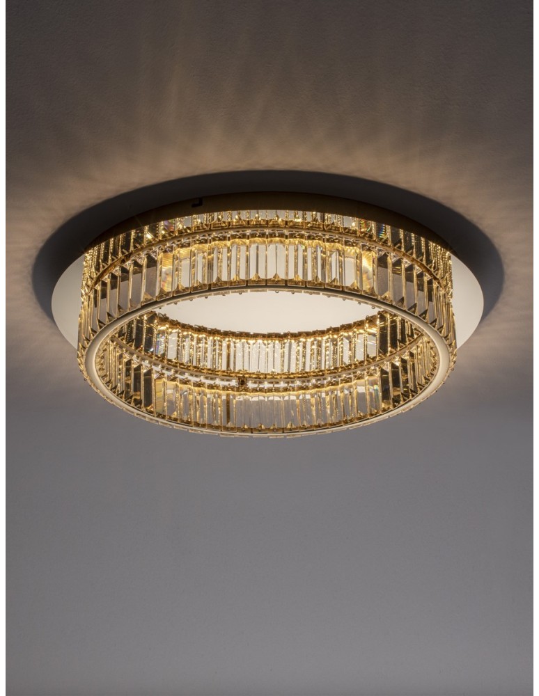 Glamour ceiling lamps - Luces Exclusivas BAUTA Ceiling Modern Gold and shades of gold 1xLED max 29W 3500K LE42678 - product kolory-swiatla.pl 2