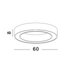 Ring ceiling lamps - Luces Exclusivas CLARO Modern Ceiling White 1xLED max 50W 3000-4000K LE42684 - product 6