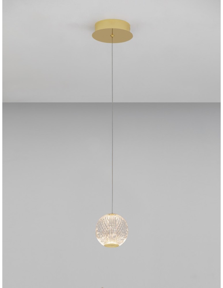 Pendant lamps - Luces Exclusivas CANA Pendant Modern Gold and Gold Shades 1xLED max 4.2W 3200K LE42690 - product kolory-swiatla.pl 2