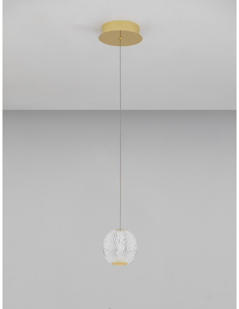Pendant lamps - Luces Exclusivas CANA Pendant Modern Gold and Gold Shades 1xLED max 4.2W 3200K LE42690 - product kolory-swiatla.pl 4