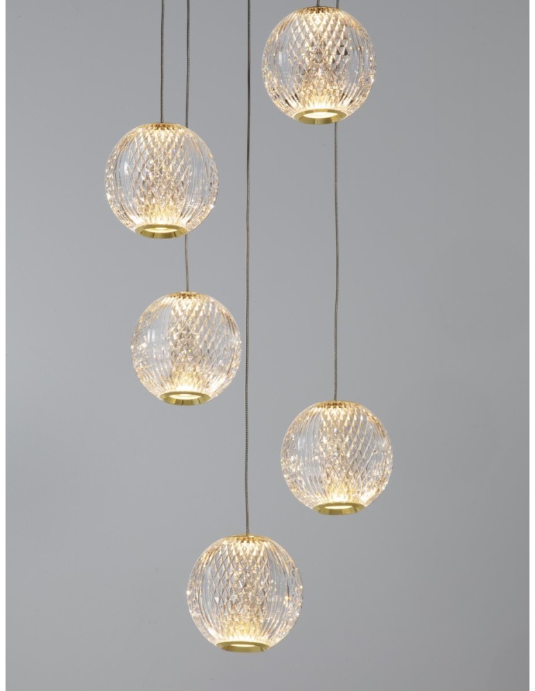 Pendant lamps - Luces Exclusivas CANA Pendant Modern gold and gold shades 1xLED max 21W 3200K LE42693 - product kolory-swiatla.pl 2