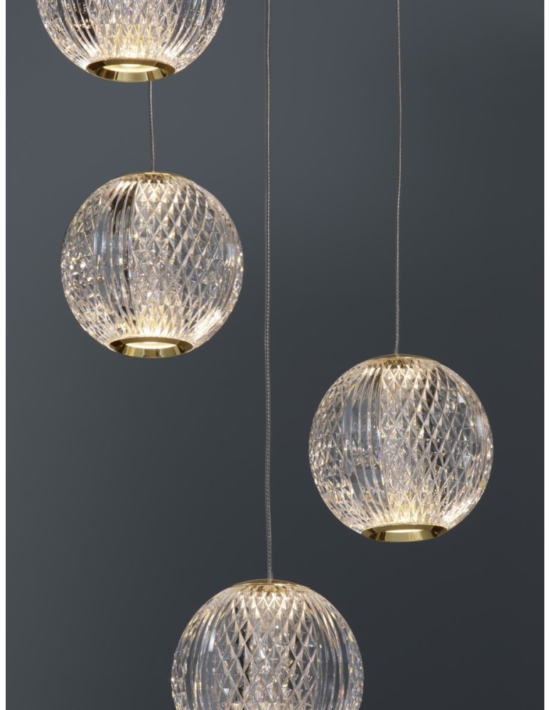 Pendant lamps - Luces Exclusivas CANA Pendant Modern gold and gold shades 1xLED max 21W 3200K LE42693 - product kolory-swiatla.pl 4