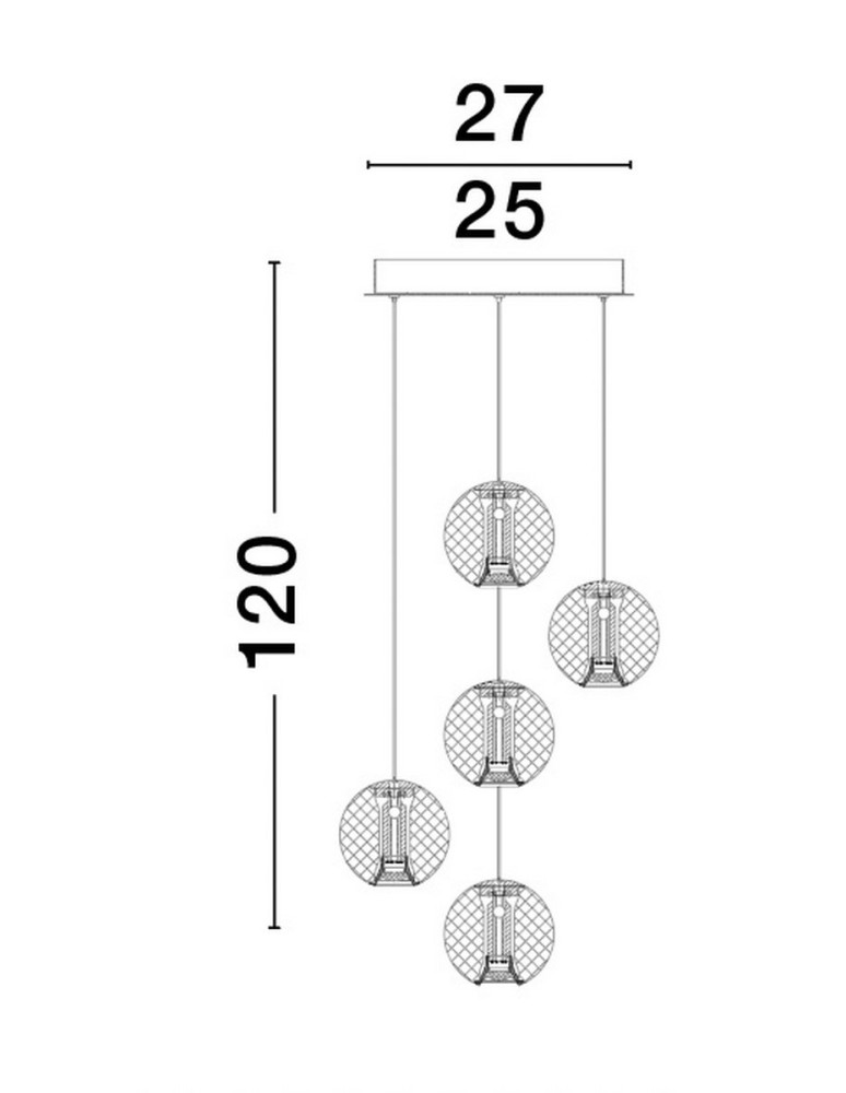Pendant lamps - Luces Exclusivas CANA Pendant Modern gold and gold shades 1xLED max 21W 3200K LE42693 - product kolory-swiatla.pl 5