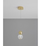 Pendant lamps - Luces Exclusivas PONCE Pendant Modern gold and gold shades 1xLED max 4W 3200K LE42698 - product 2