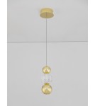 Pendant lamps - Luces Exclusivas PONCE Pendant Modern gold and gold shades 1xLED max 6W 3200K LE42699 - product 4