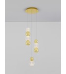 Pendant lamps - Luces Exclusivas PONCE Pendant Modern gold and gold shades 1xLED max 18W 3200K LE42700 - product 2
