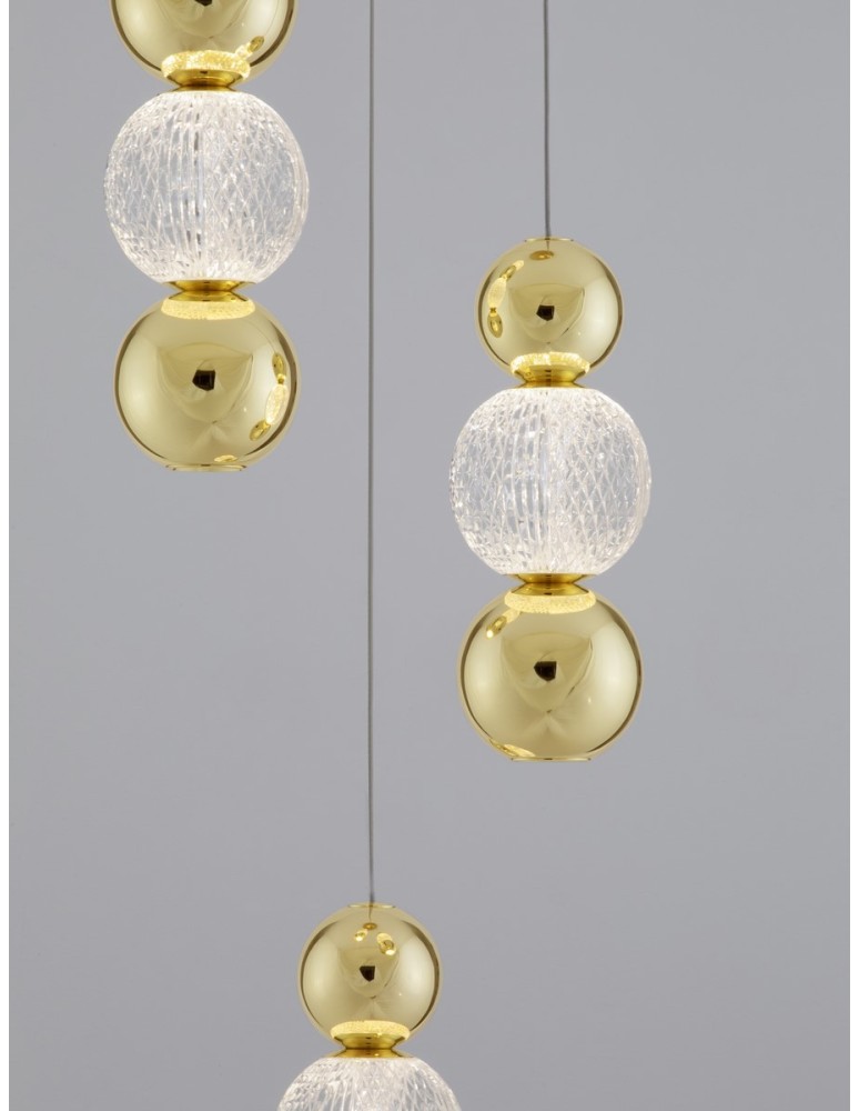 Pendant lamps - Luces Exclusivas PONCE Pendant Modern gold and gold shades 1xLED max 18W 3200K LE42700 - product kolory-swiatla.pl 3