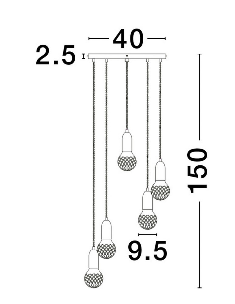Pendant lamps - Luces Exclusivas BANI Pendant Modern Black 5xG9 max 6W LE42711 - product kolory-swiatla.pl 6