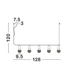 Pendant lamps - Luces Exclusivas BANI Pendant Modern Black 5xG9 max 6W LE42712 - product 6