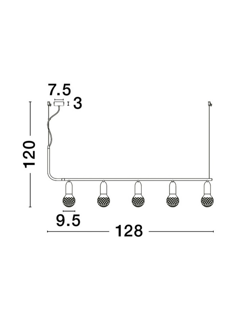 Pendant lamps - Luces Exclusivas BANI Pendant Modern Black 5xG9 max 6W LE42712 - product kolory-swiatla.pl 6