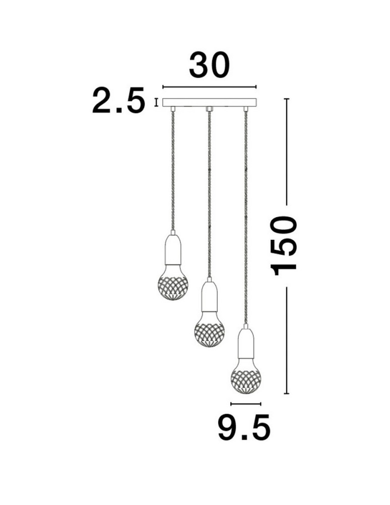 Lampy wiszące - Luces Exclusivas BANI Wisząca Nowoczesna czarny 3xG9 max 6W LE42715 - produkt kolory-swiatla.pl 6