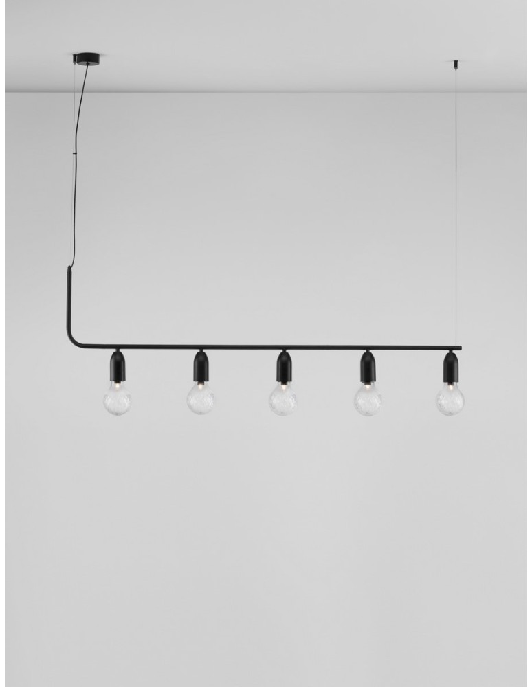 Lampy wiszące - Luces Exclusivas BANI Wisząca Nowoczesna czarny 5xG9 max 6W LE42716 - produkt kolory-swiatla.pl 3