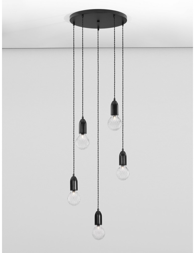 Lampy wiszące - Luces Exclusivas BANI Wisząca Nowoczesna czarny 5xG9 max 6W LE42717 - produkt kolory-swiatla.pl 3
