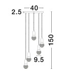 Lampy wiszące - Luces Exclusivas BANI Wisząca Nowoczesna czarny 5xG9 max 6W LE42717 - produkt 4