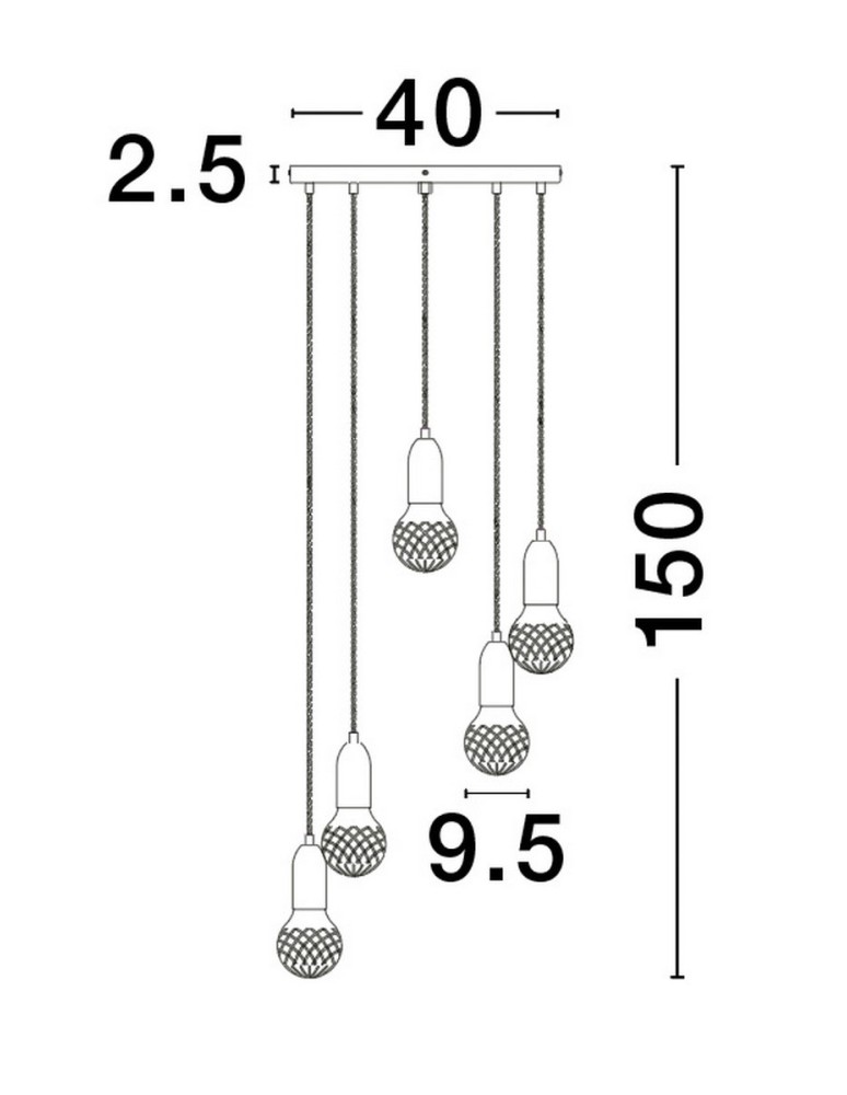Lampy wiszące - Luces Exclusivas BANI Wisząca Nowoczesna czarny 5xG9 max 6W LE42717 - produkt kolory-swiatla.pl 4