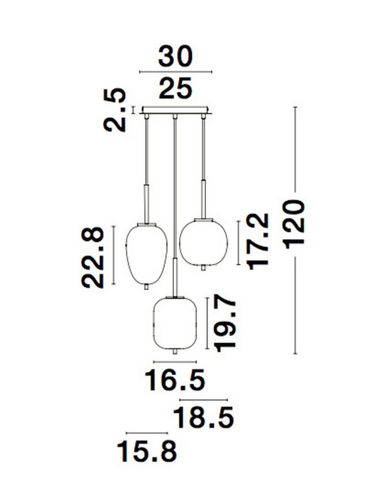 Pendant lamps - Luces Exclusivas MARC Pendant Modern Black 3xE14 max 5W LE42724 - product kolory-swiatla.pl 5