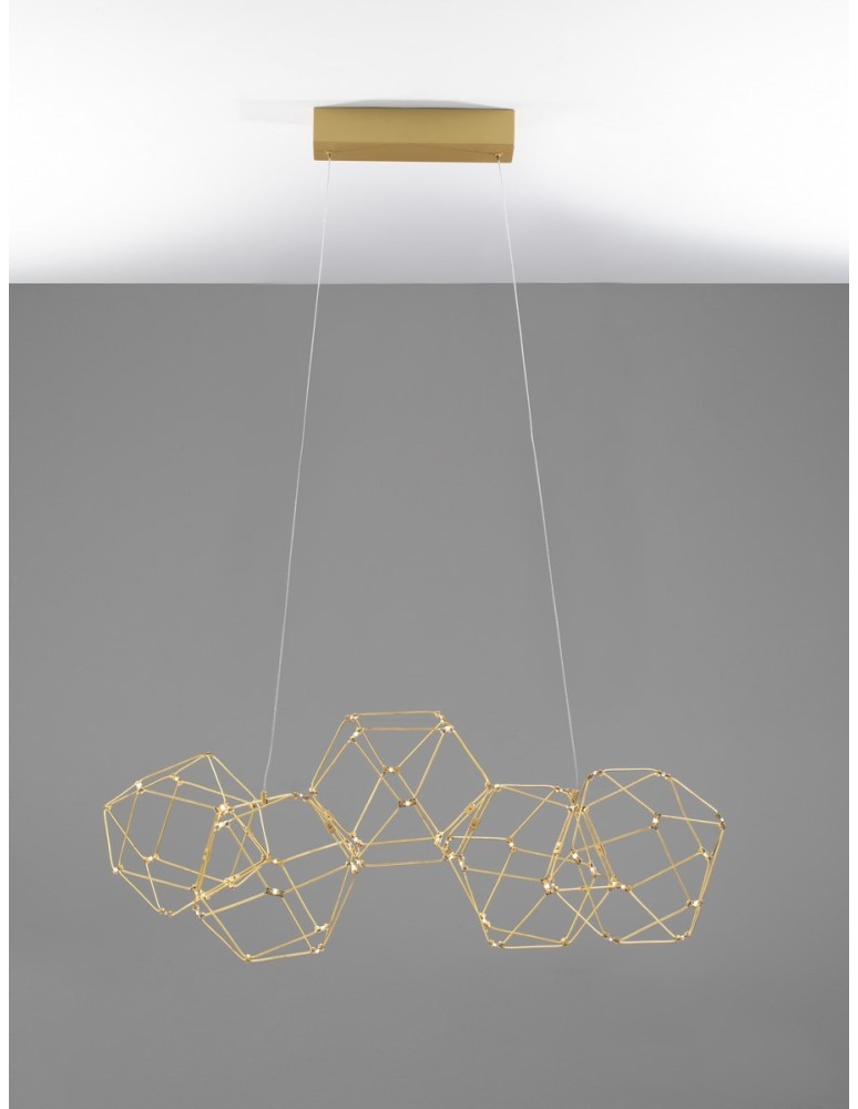 Lampy wiszące - Luces Exclusivas ASIS Wisząca Nowoczesna złoty i odcienie złota 1xLED max 21,6W 3000K LE42726 - produkt kolory-swiatla.pl 3