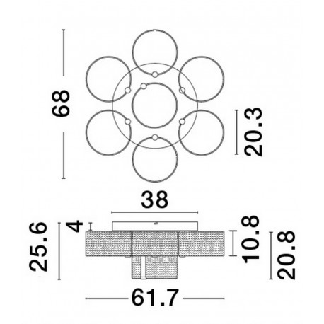 Luces Exclusivas TUNAS Sufitowa Nowoczesna złoty i odcienie złota 1xLED max 41W 3000K LE42743