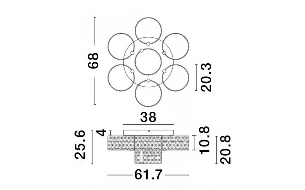 Luces Exclusivas TUNAS Sufitowa Nowoczesna złoty i odcienie złota 1xLED max 41W 3000K LE42743