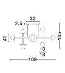 Luces Exclusivas URUAPAN Wisząca Nowoczesna złoty i odcienie złota 8xG9 max 40W LE42890