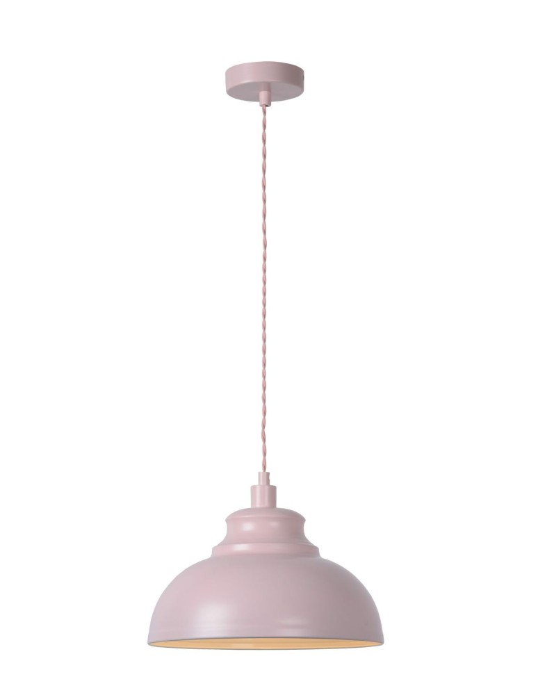 Pink pendant lamps - Lucide ISLA Pendant E14 D29 H22cm Pi 34400/29/66 - product kolory-swiatla.pl 1