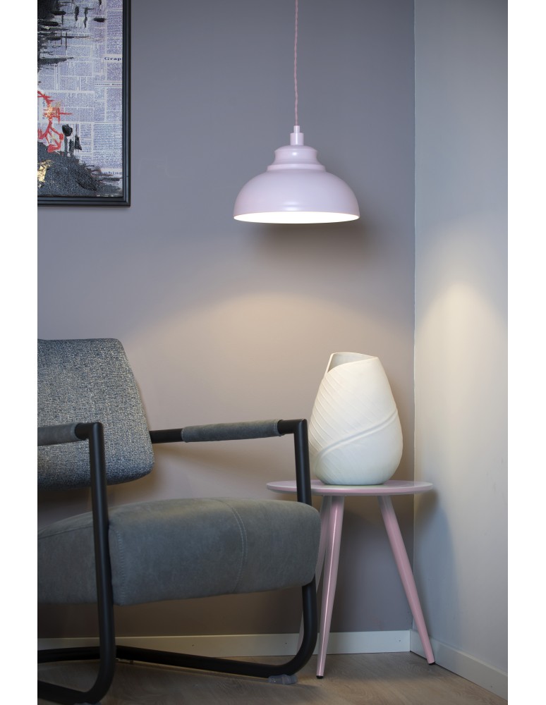 Pink pendant lamps - Lucide ISLA Pendant E14 D29 H22cm Pi 34400/29/66 - product kolory-swiatla.pl 4