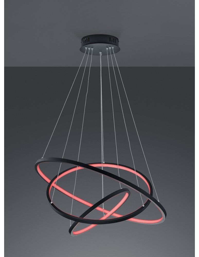 Lampy wiszące - Trio AARON Wisząca Nowoczesna 1xLED max 78W 3000-6000K Antracyt 352710342 - produkt kolory-swiatla.pl 2