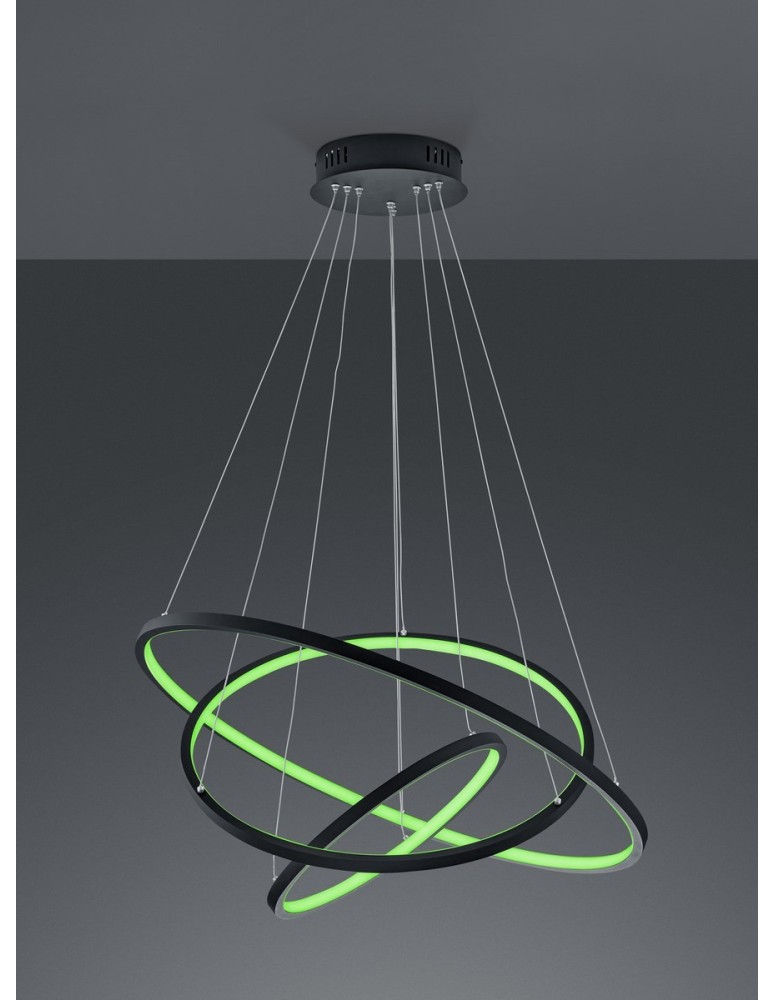 Lampy wiszące - Trio AARON Wisząca Nowoczesna 1xLED max 78W 3000-6000K Antracyt 352710342 - produkt kolory-swiatla.pl 3