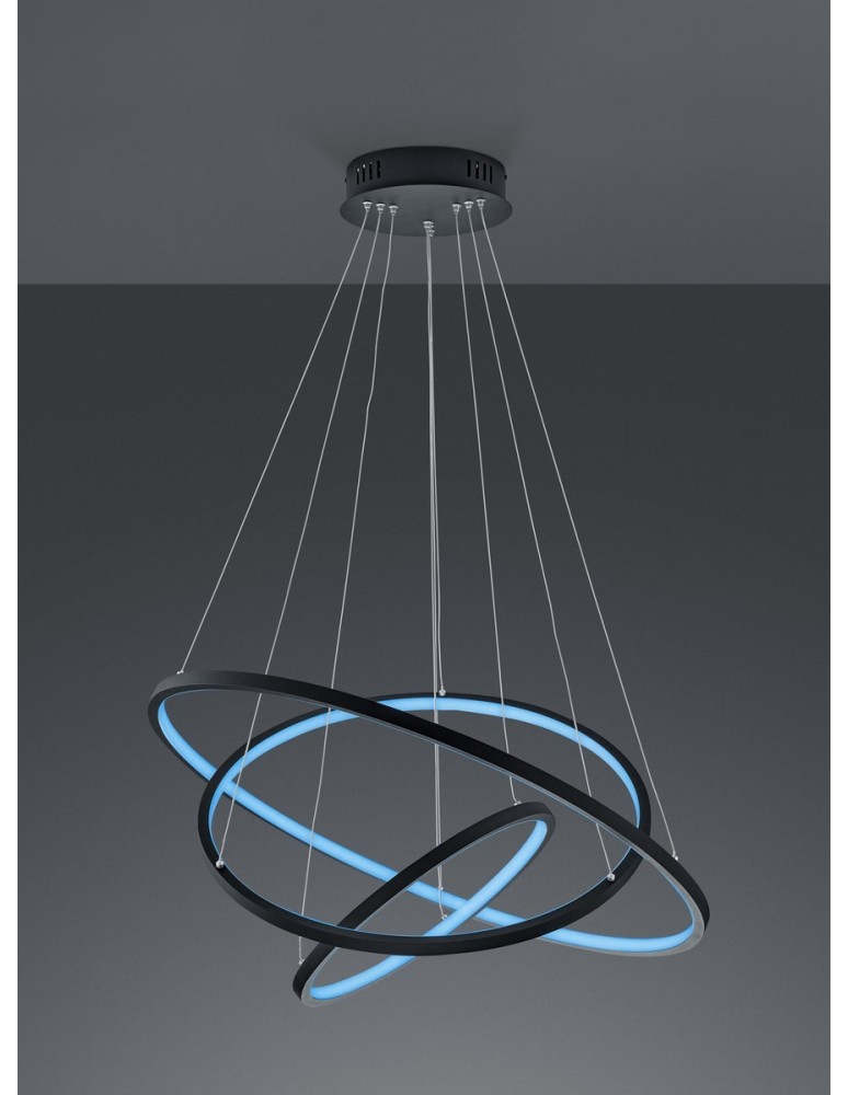 Lampy wiszące - Trio AARON Wisząca Nowoczesna 1xLED max 78W 3000-6000K Antracyt 352710342 - produkt kolory-swiatla.pl 4