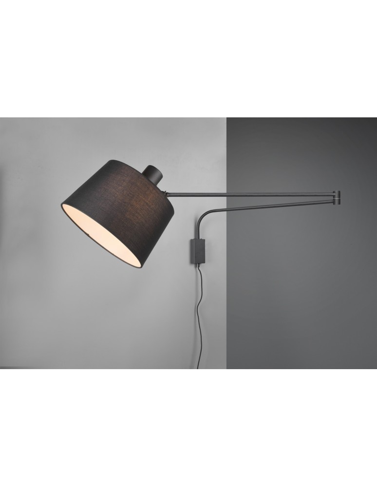 Cantilever wall lamps - Trio BALDO Wall-mounted Modern 1xE27 max 40W Black Matte 200600132 - product kolory-swiatla.pl 3