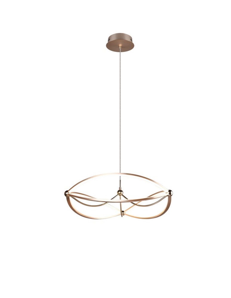 Pendant lamps - Trio CHARIVARI Modern Pendant 1xLED max 42W 3000K Brass Mat 321210108 - product kolory-swiatla.pl 1
