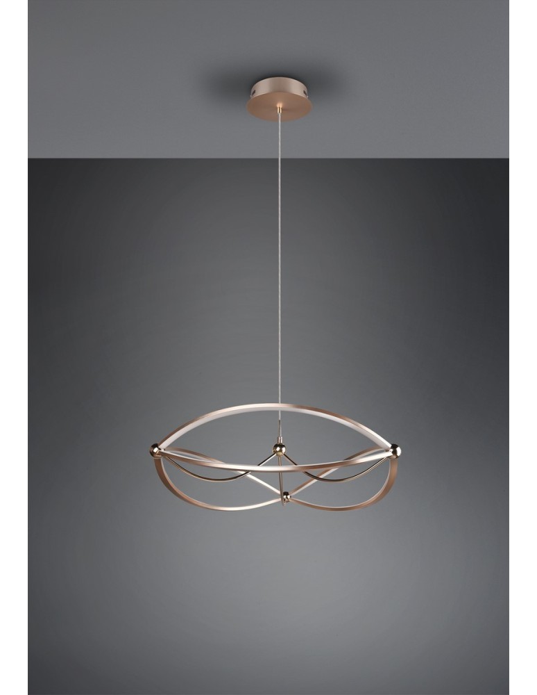 Pendant lamps - Trio CHARIVARI Modern Pendant 1xLED max 42W 3000K Brass Mat 321210108 - product kolory-swiatla.pl 3