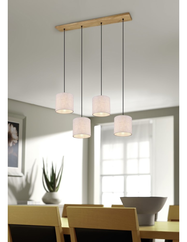 Pendant lamps on a strip - Trio ELMAU Modern Pendant 4xE27 max 60W Antique Nickel 302100430 - product kolory-swiatla.pl 2