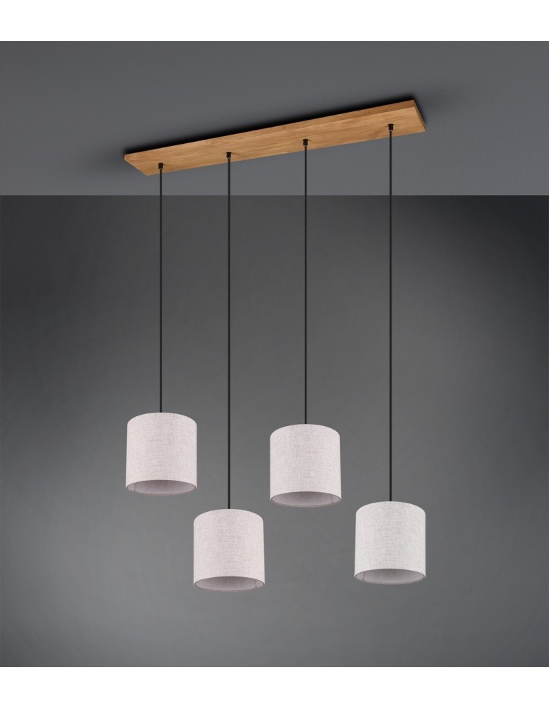 Pendant lamps on a strip - Trio ELMAU Modern Pendant 4xE27 max 60W Antique Nickel 302100430 - product kolory-swiatla.pl 3