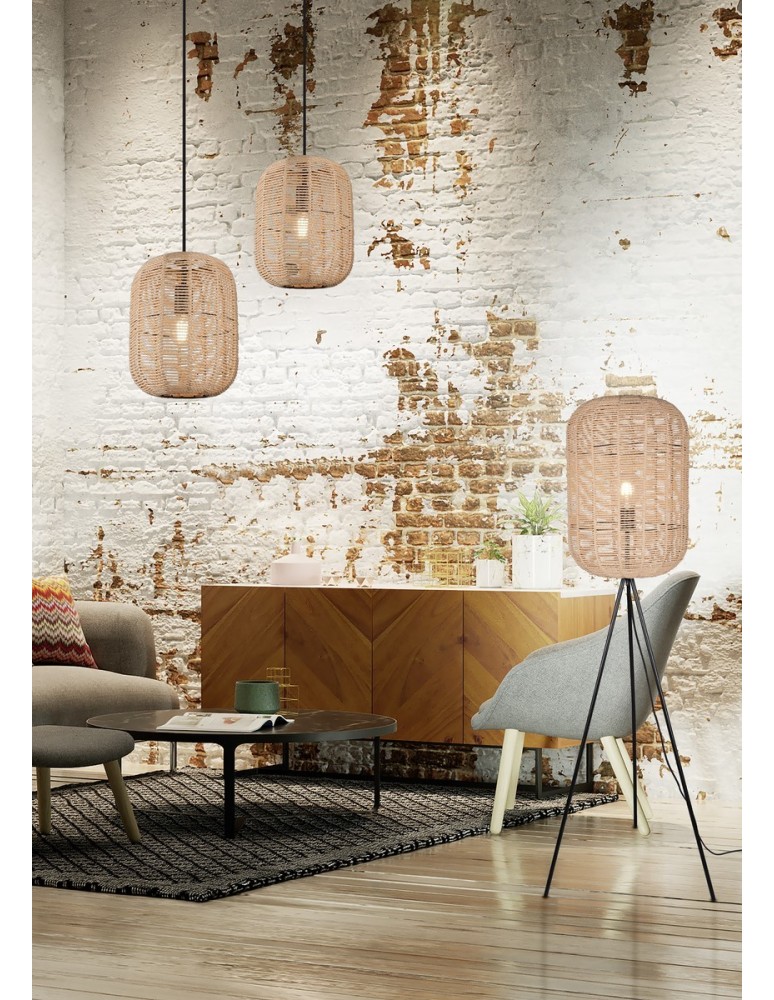 Boho pendant lamps - Trio RUNA Modern Pendant 1xE27 max 40W Black Matte 303090132 - product kolory-swiatla.pl 2
