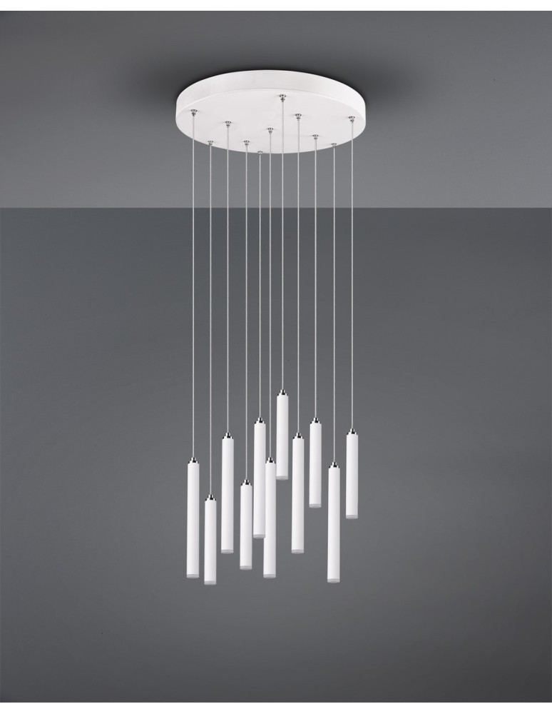 Lampy wiszące - Trio TUBULAR Wisząca Nowoczesna 11xLED max 2W 3000K Biały Mat 321691131 - produkt kolory-swiatla.pl 3