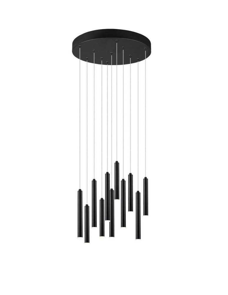 Pendant lamps - Trio TUBULAR Pendant Modern 11xLED max 2W 3000K Black Mat 321691132 - product kolory-swiatla.pl 1