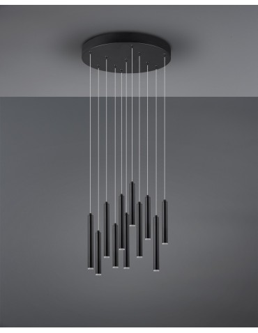 Trio TUBULAR Wisząca Nowoczesna 11xLED max 2W 3000K Czarny Mat 321691132 - produkt 2