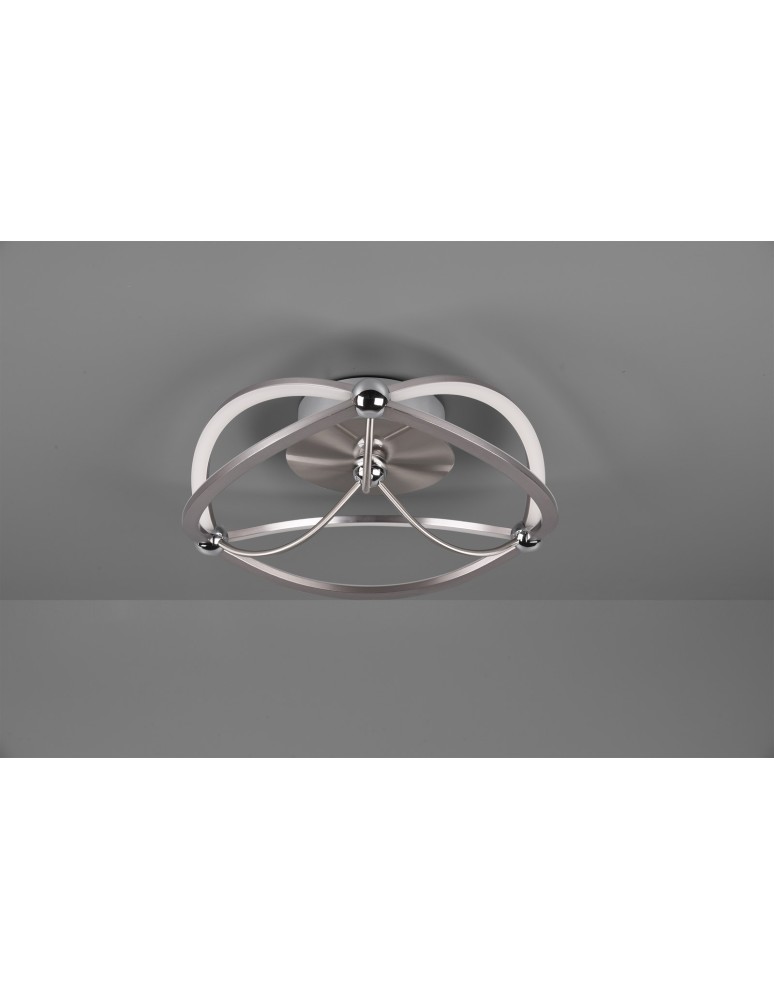 Lampy sufitowe LED - Trio CHARIVARI Sufitowa Nowoczesna 1xLED max 20W 3000K Nikiel Mat 621210107 - produkt kolory-swiatla.pl 2