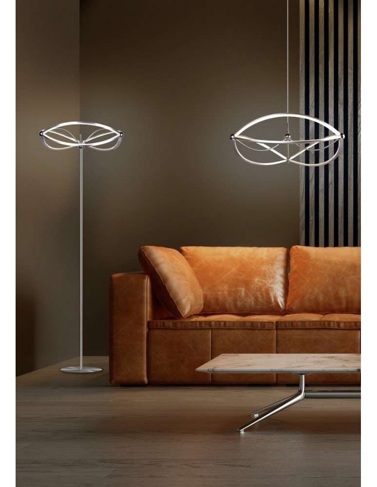 Pendant lamps - Trio CHARIVARI Modern Pendant 1xLED max 42W 3000K Nickel Mat 321210107 - product kolory-swiatla.pl 2