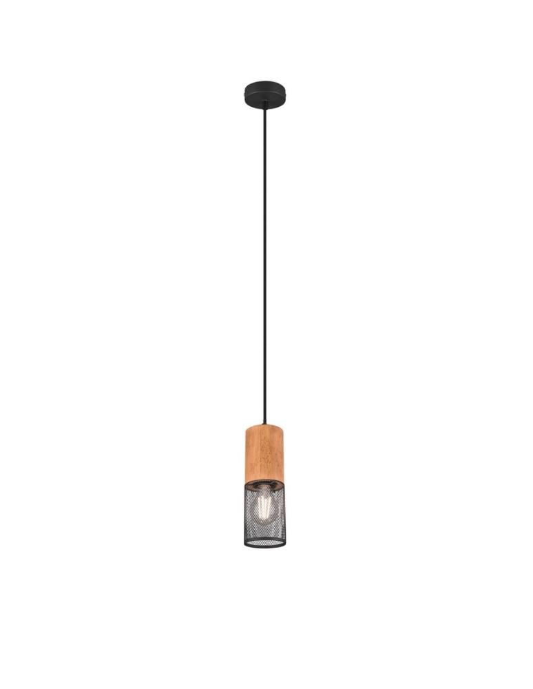 Single pendant lamps - Trio TOSH Modern Pendant 1xE27 max 40W Black Matte 304300132 - product kolory-swiatla.pl 1