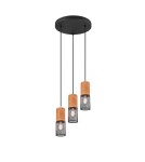 Triple pendant lamps - Trio TOSH Pendant Modern 3xE27 max 40W Black Matte 304330332 - product 1