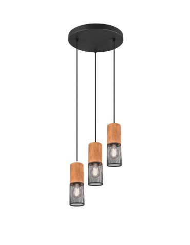 Trio TOSH Pendant Modern 3xE27 max 40W Black Matte 304330332