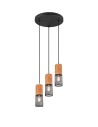 Trio TOSH Pendant Modern 3xE27 max 40W Black Matte 304330332