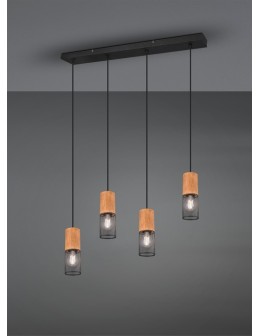 Trio TOSH Wisząca Nowoczesna 4xE27 max 40W Czarny Mat 304300432