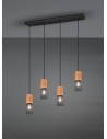 Trio TOSH Pendant Modern 4xE27 max 40W Black Matte 304300432