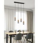 Pendant lamps on a strip - Trio TOSH Pendant Modern 4xE27 max 40W Black Matte 304300432 - product 2